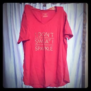 Pink Tee with Glitter Text